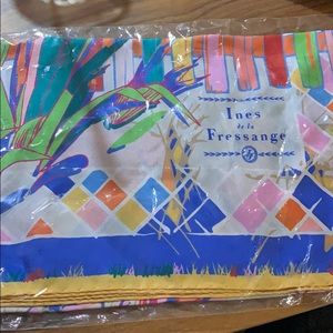 Ines de la Fressange printed silk twill scarf
